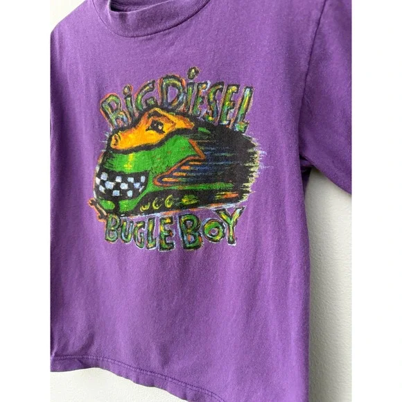 Vintage Kids Bugle Boy Big Diesel Train T-Shirt Youth XL 6-8 years 90s USA - Picture 2 of 4